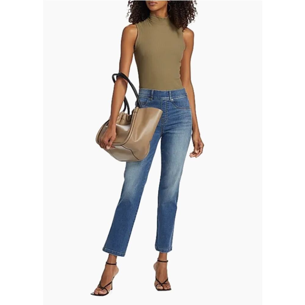 SPANX Blue Straight Leg Jeans